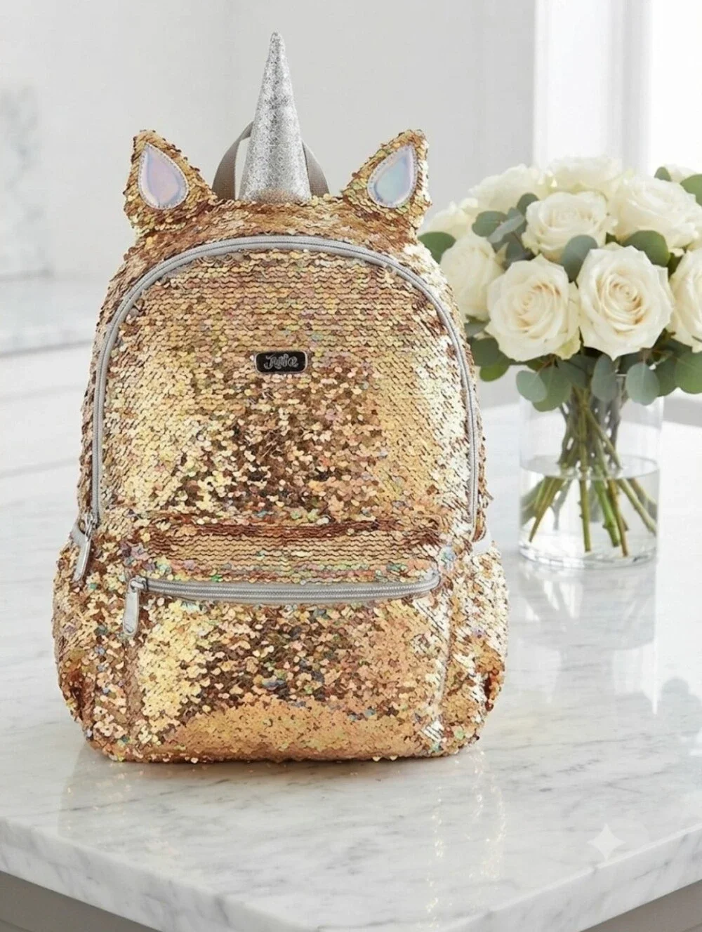 Gold Unicorn Backpack By Justice for Girls ☆ RARE ☆